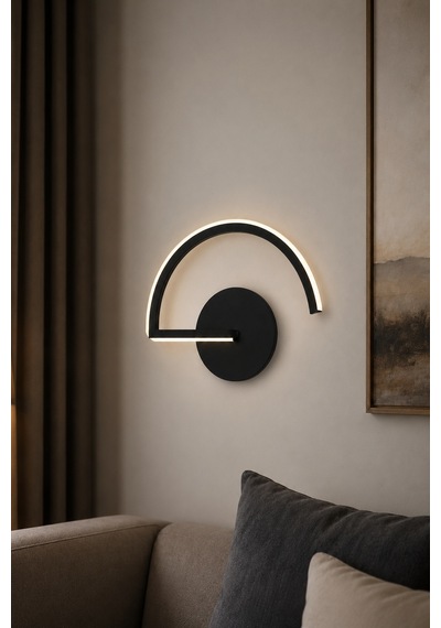 Mori Modern Led Duvar Apliği Günışığı Siyah