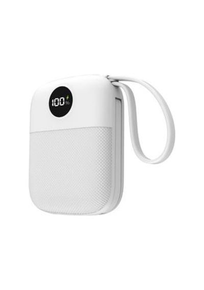 S-link Mp110 10000mah Pd22.5w Type-c+lightning Kablolu Beyaz Pil Şarj Cihazı Powerbank Siyah