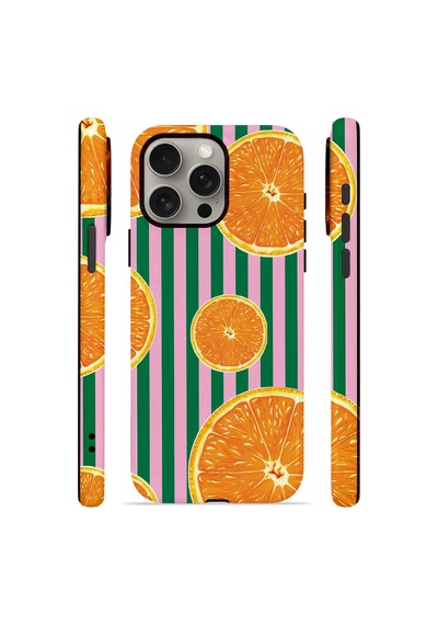 Apple iPhone Uyumlu 15 Pro Vorian Çift Katmanlı Kılıf Orange Grove Cabana