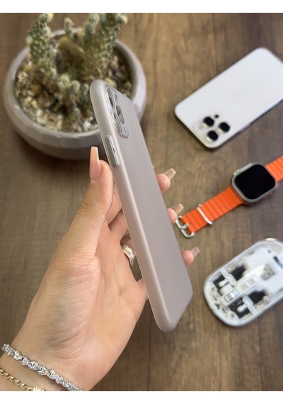 Apple iPhone 12 Pro Max Uyumlu Süper İnce Mat Ultra Thin Silikon Kılıf Buzlu Siyah