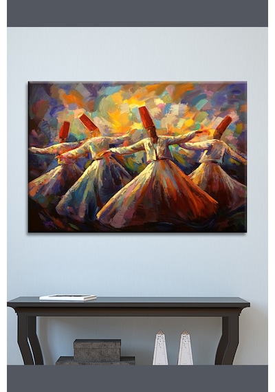Mevlevi Dervişler Mevlana Dervişler Kanvas Tablo (7 farklı ölçü) 60 x 40
