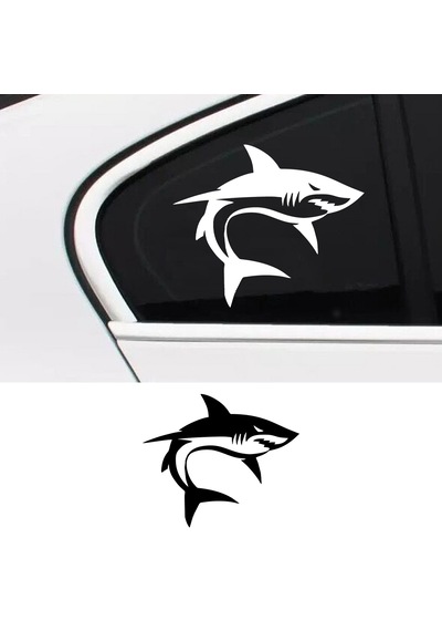 Köpekbalığı Sticker, Oto Sticker, Motor Sticker 17x15 Cm