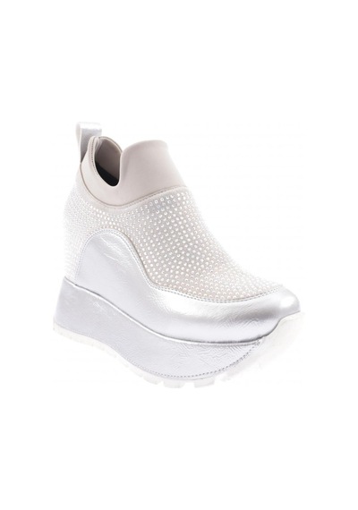 Dgn 927 Kadin Mega Kalin Taban Silver Taşli Sneakers Ayakkabi 927-1581-R0626 Gümüş