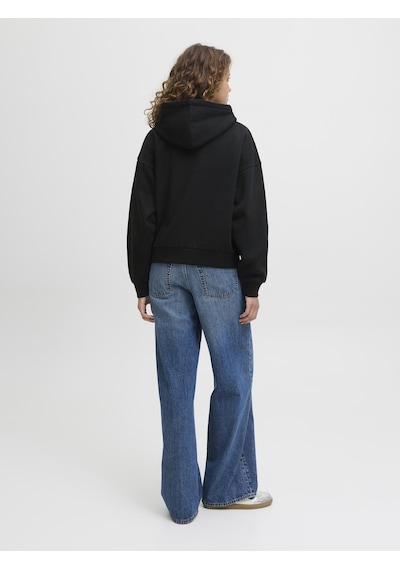 Kadin Minimal Logo Baskili Kapüsonlu Sweatshirt - Studio - 12280152 Black