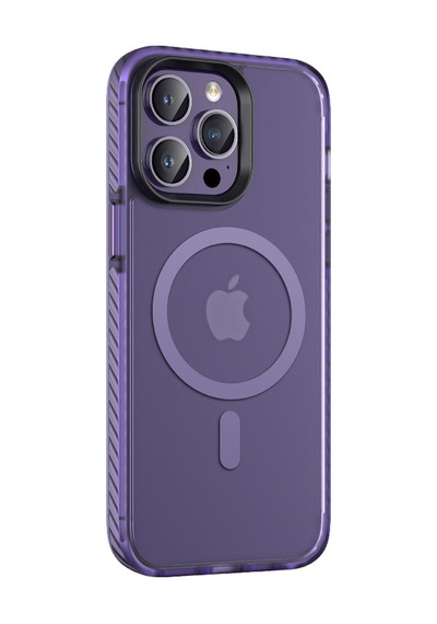 Zeyline Apple Uyumlu iPhone 14 Pro Mat Arka Yüzey Wireless Şarj Özellikli Zore Locik Kapak-derin Mor