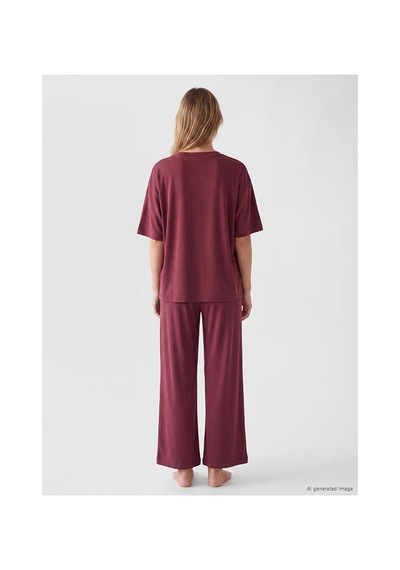 Lcw Dream Bordo Bisiklet Yaka Kadın Pijama Takımı