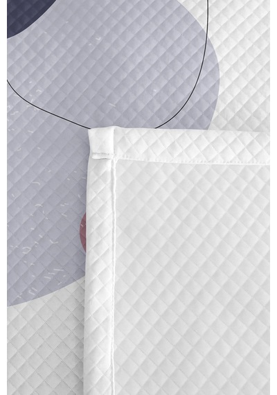 Geometrik Gri Genç Odası Tek Kişilik Pike Takımı - Modern Pudra 160x220 Cm Kapitone Yatak Örtüsü Gizli Çayır Pususu