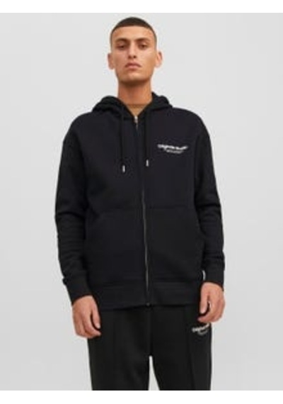 Jack & Jones Erkek Kapüşonlu Fermuarlı Sweatshirt-siyah Siyah