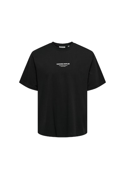 Only & Sons Erkek Onscurated Bisiklet Yaka %100 Pamuk T-shirt 22030925 Siyah SIYAH Siyah