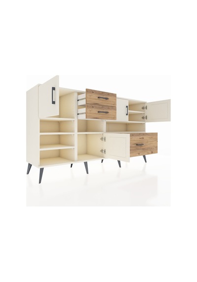 Hyperion Konsol 7 Raflı 3 Çekmeceli 4 Kapaklı 176x44x99 Aytaşı-ay Aytaşı-aytaşı/çam