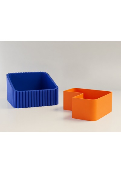 3d Baskı Fıstık Kasesi - Çift Hazneli Kabuk Ayırıcı Sunum Kasesi - Mavi Turuncu Diğer
