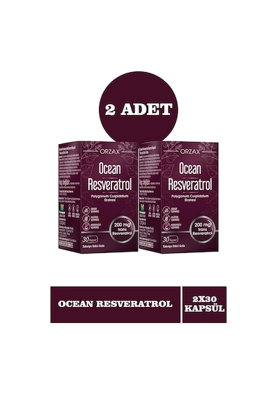 Ocean Resveratrol 200 MG Takviye Edici Gıda 2 x 30 Kapsül
