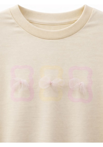 Haribo Lisanslı Fiyonk Aplikeli T-shirt Şort Takım Pudra