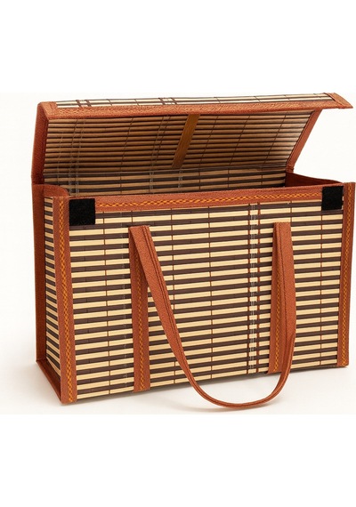 Bambu Desenli Kapaklı Saklama Kutusu Seti 30x20x19 Cm Karışık Renk
