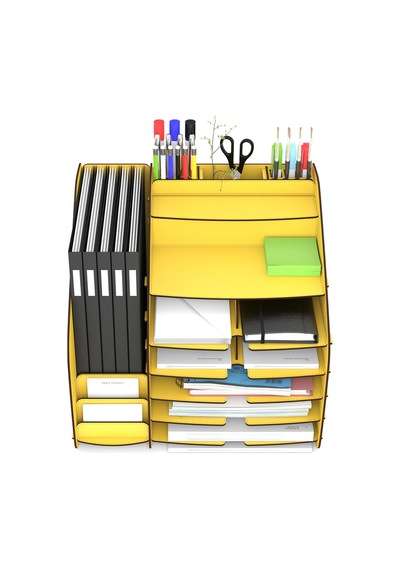 Fx-xl Modest - 6 Renk - A4 Evrak Rafı Masaüstü Organizer Sarı - 39484074 Sarı
