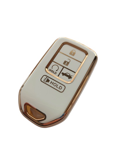 Honda Civic Accord Uyumlu Smart Anahtar Kumanda Kılıfı Oto Anahtarlık Beyaz - Gold
