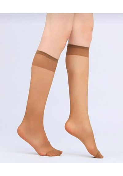 24 Adet Bronz Renk Ince Dizaltı Çorap BRONZ