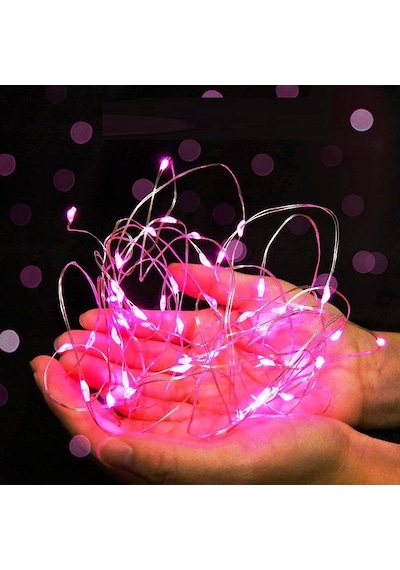 5 Metre Pembe Pilli Led Işık Canlı Pembe Işık Ip65 Su Geçirmez Sevgililer Gününe Özel Pembe Led Işık Pembe