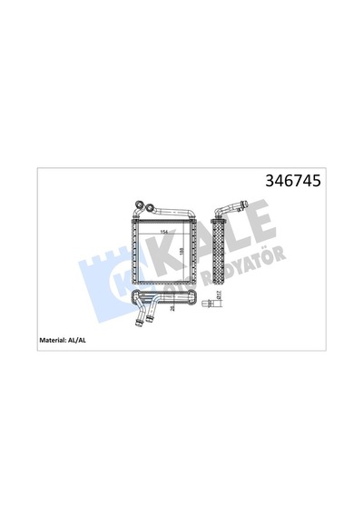 Kale 346745 Kalorifer Radyatörü - Vw Tiguan 2008- 2.0 Tdi Dizel 3c0819031 - 3c0819031a