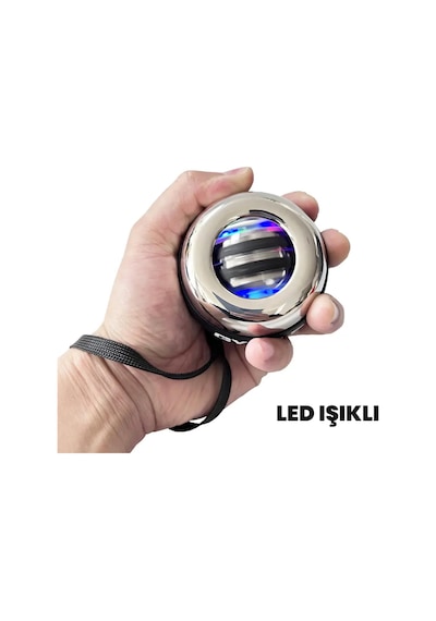 Upway Metal Gyro Ball El Bilek Egzersiz Topu Led Işıklı Kol Kuvvet Güç Topu Powerball