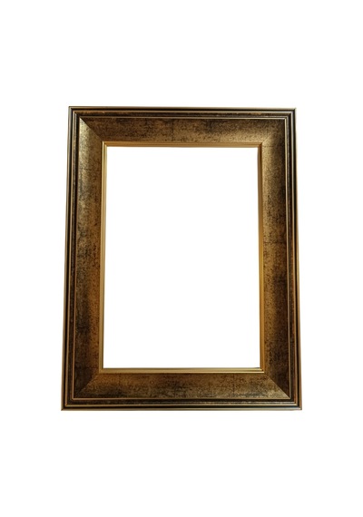 A4 Çerçeve 21 X 30 Gerçek Cam İki Taraflı Askılık Gold Siyah Eskitme Sarı