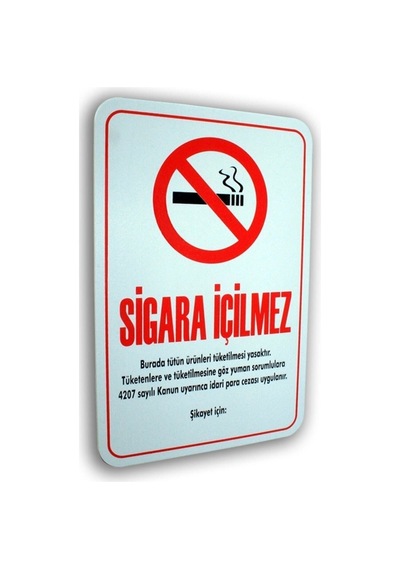 Folyo Baskı Sigara İçilmez Para Cezası 16x24 Cm Uyarı Sticker Etiketi