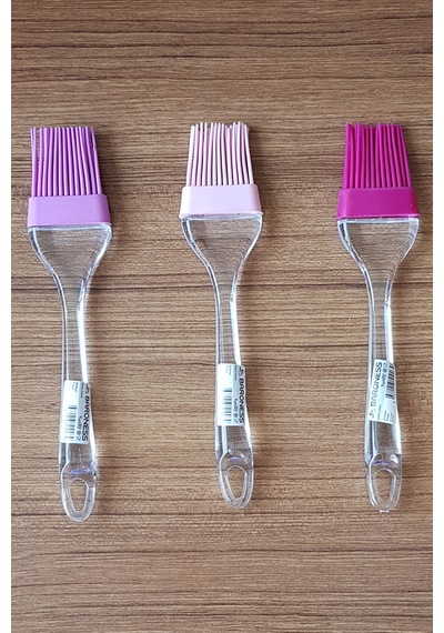 Barones Silikon Yumurta Fırçası 22 Cm Açık Pembe-fuşya-lila 3 Lü Set Silikon