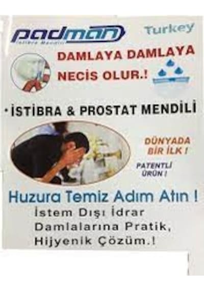 Padman Erkeklere Özel Tek Kullanımlık Hijyenik Başlık Prostat Pedi 50'li