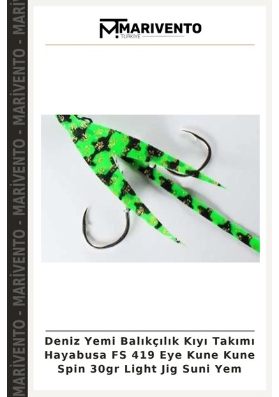 Deniz Yemi Balıkçılık Kıyı Takımı Hayabusa Fs 419 Eye Kune Kune Spin 30gr Light Jig Suni Yem