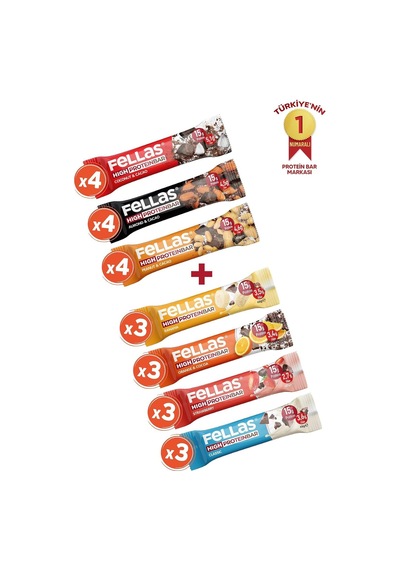 Yüksek Protein Bar Süper Karma Kutu 24 Adet Yüksek Protein Karma 45g X 12 + Yüksek Protein Karma 50g X 12