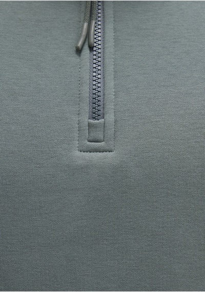 Mavi - Yarı Fermuarlı Yeşil Basic Sweatshirt 0s10278-71577