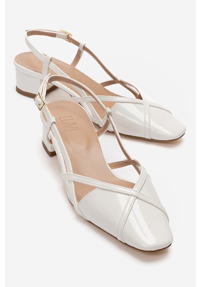 Luvishoes Olena Beyaz Rugan Kadın Topuklu Sandalet White