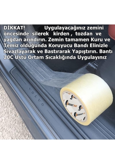 Bant Evi Şeffaf Araç Kapı Eşik Koruma Bandı 8cmx10m İz Bırakmayan Kapı Eşik Kaplama Bandı Diğer