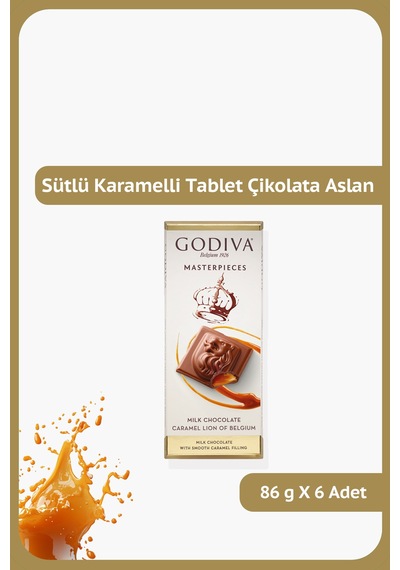 Masterpieces Karamel Dolgulu Sütlü Tablet Çikolata - 86 Gram - 6 Adet