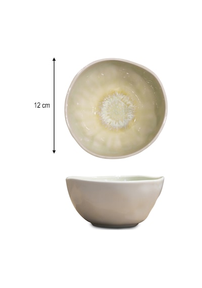 12'li 12 Cm Oceana Desenli Organik Form Porselen Kase Beyaz