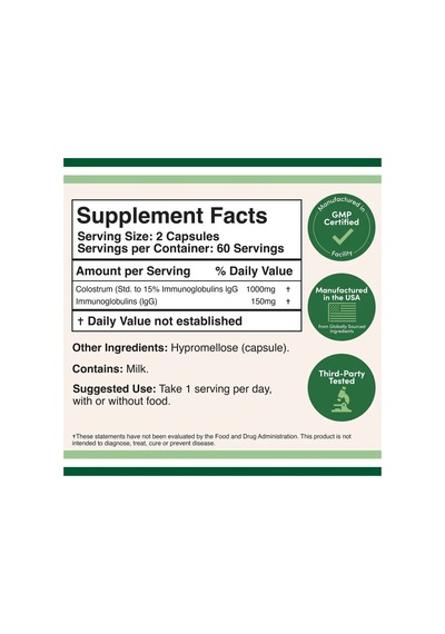 Colostrum 1,000 Mg 120 Kapsül