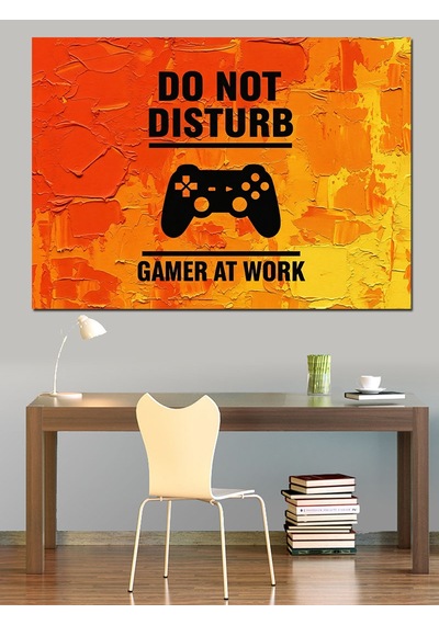 Gamer Oyuncu Uyarı Levhası Dekoratif Kanvas - Mdf Ahşap Tablo