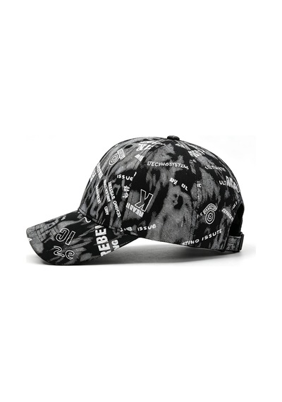 Valkyrie Unisex Siyah Grafiti Desenli Şapka Ayarlanabilir Baseball Cap Hip Hop Streetwear Spor Kep