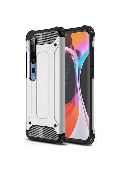 Kilifone - Xiaomi Uyumlu Mi 10 - Kılıf Çift Katman Zırh Tank Crash Military Kapak - Gri