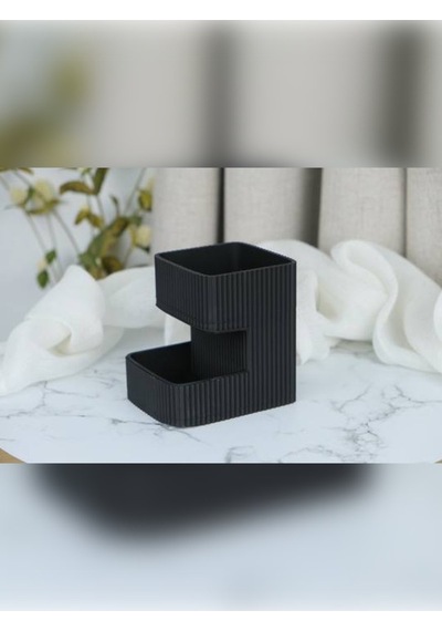 Banyo Düzenleyici 2 Katlı Siyah Organizer 118x150x145 Mm