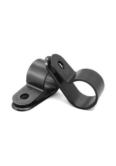 30Mm R Tipi Kelepçe Plastik - Kablo Klipsi- Kablo Toplayıcı 10'Lu Siyah 10 Adet N11.55