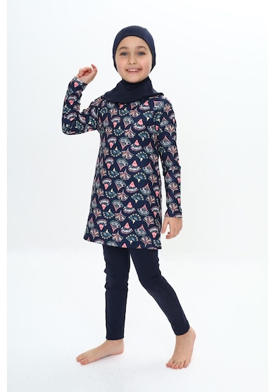 My Kids Wear 7-16 Yaş Tesettür Mayo Gri - Yeşil