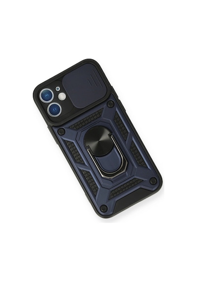 Apple Uyumlu iPhone 12 Mini Kılıf Pars Lens Yüzüklü Silikon Lacivert\