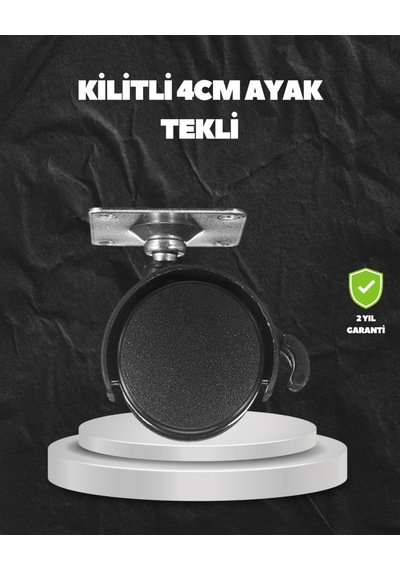 Kilitli 4 Cm Evrensel Tekerlek Ayak Tek Adet Çok Renkli