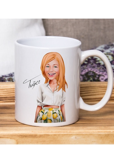 Kişiye Özel Karikatürlü Kadın Tasarımlı Beyaz Kupa Bardak-105, Arkadaşa Hediye , Karikatürlü Kupa Bardak Kobitmeyen138504 Bk Gift