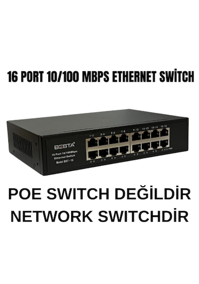 Besta 16 Port 10/100 Mbps Ethernet Switch Bst-16