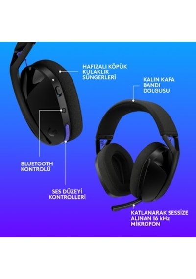 Logitech G G321 Lıghtspeed Bluetooth Kablosuz Hafif Konforlu Mikrofonlu Oyuncu Kulaklığı,