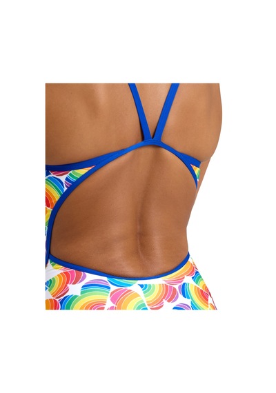 ARENA BAYAN YÜZÜCÜ MAYOSU WOMEN'S ARENA PRIDE SWIMSUIT SUPER FLY BACK 005926810 Mavi - Sarı
