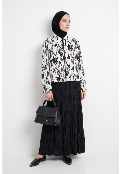 Armine Trend Doğal Kumaş Desenli Fermuarlı Ceket Ve Pliseli Etekli Rahat Kalıp İkili Takım Ekru 26yt6142 Armine Trend Doğal Kumaş Desenli Fermuarlı Ceket Ve Pliseli Etekli Rahat Kalıp İkili Takım Ekru 26yt6142