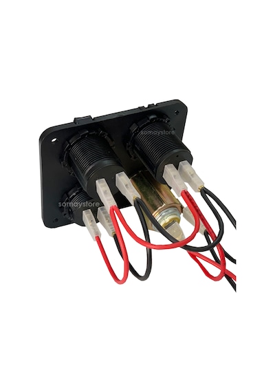 Marin Şarj + Voltmetre + Usb + Çakmak Soketi 12-24V 87 X 120Mm